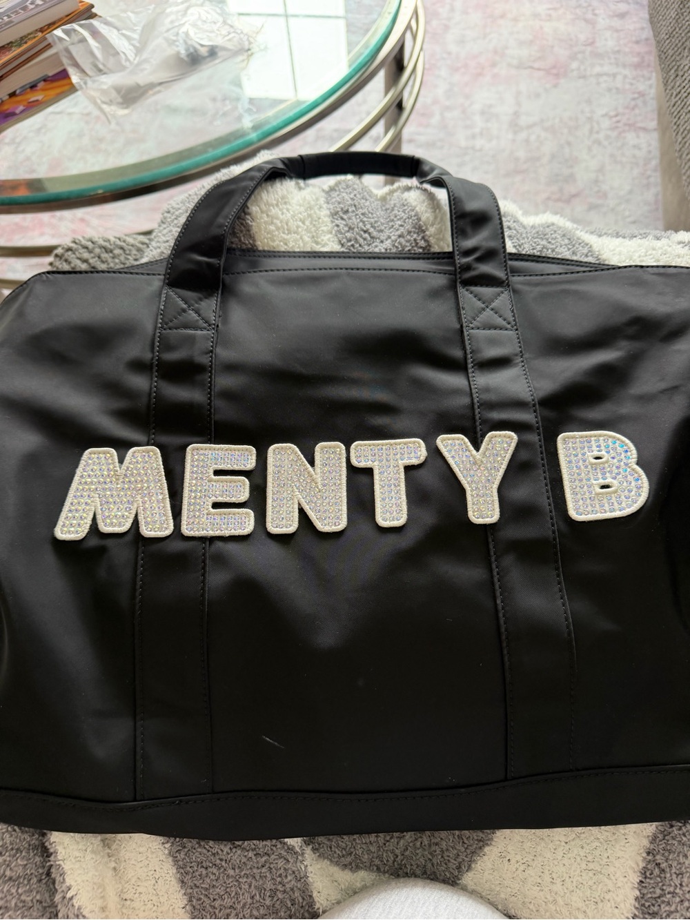 Stoney Clover Lane Black Tote with Crystal Lettering